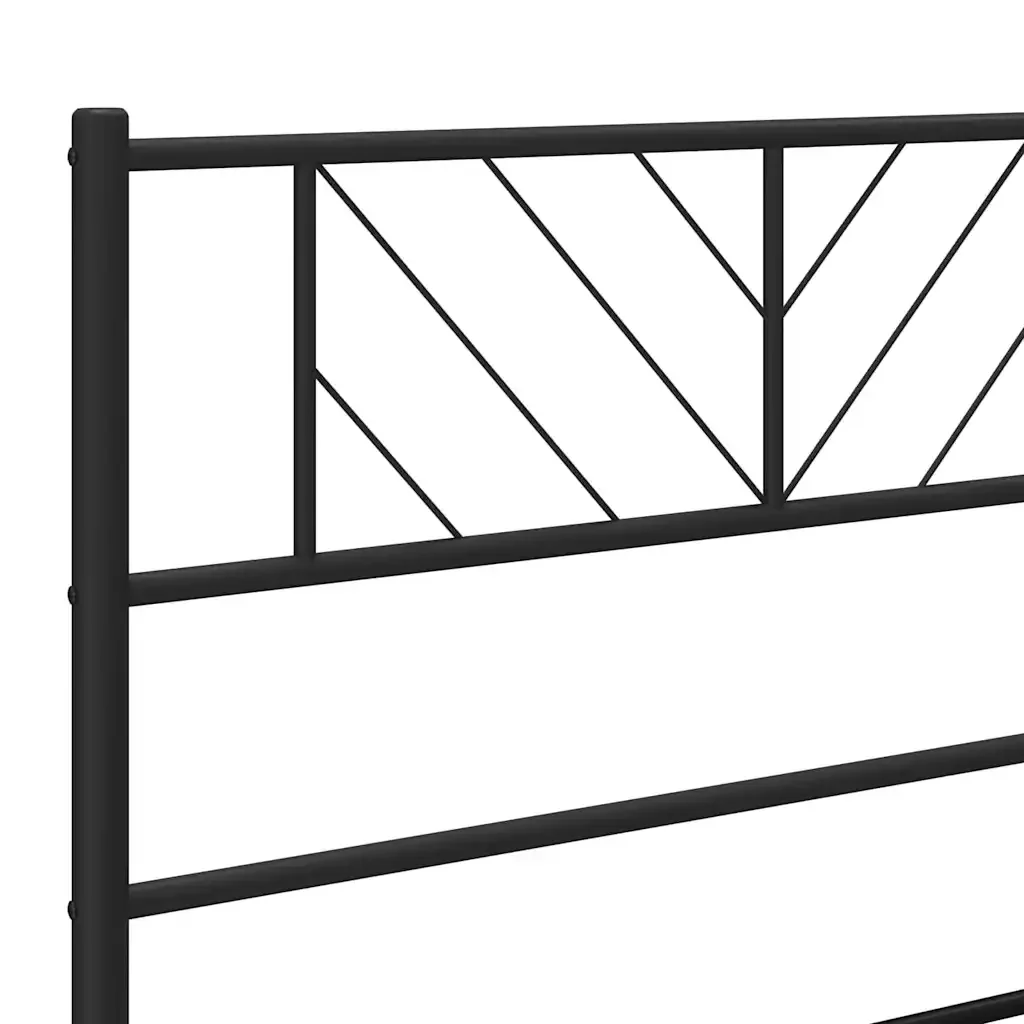 Letto singolo | Letto per adulti | Giroletto con Testiera in Metallo Nero 107x203 cm - Image 8
