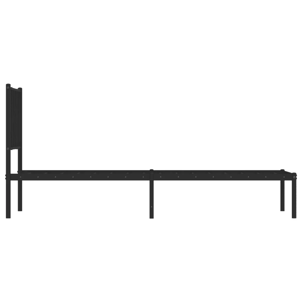 Letto singolo | Letto per adulti | Giroletto con Testiera in Metallo Nero 75x190 cm - Image 6