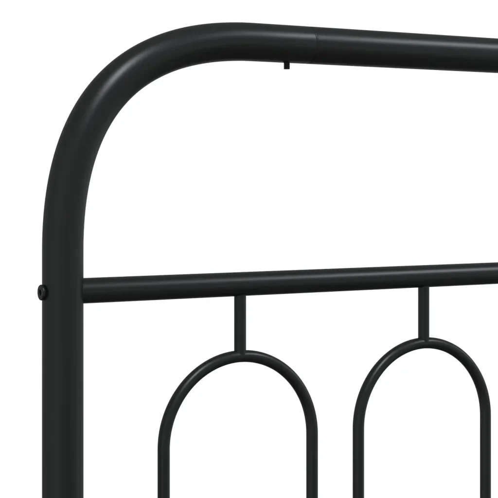 Letto singolo | Letto per adulti | Giroletto con Testiera in Metallo Nero 75x190 cm - Image 7