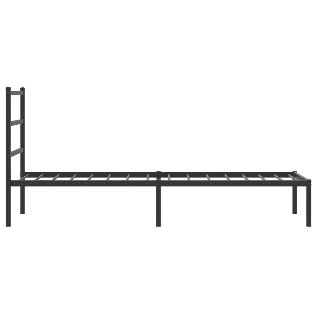 Letto singolo | Letto per adulti | Giroletto con Testiera in Metallo Nero 80x200 cm - Image 6