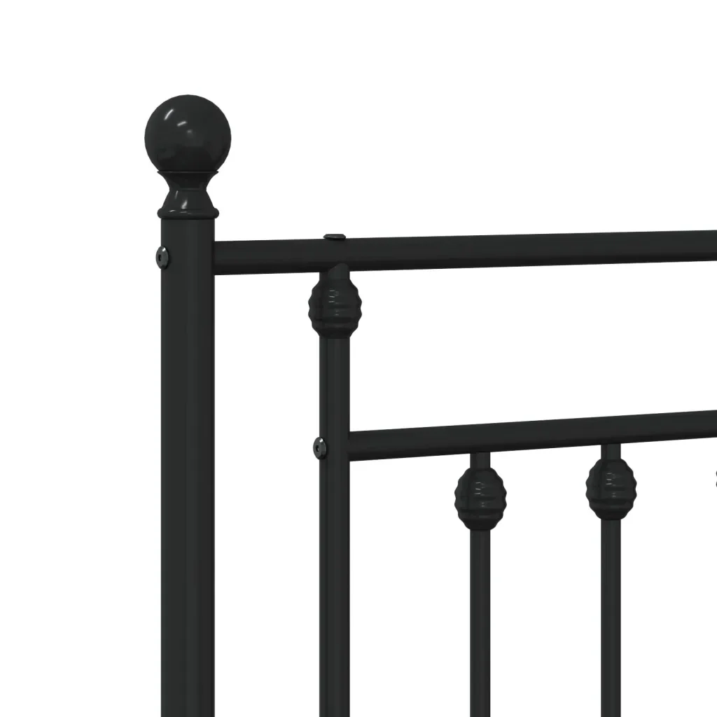 Letto singolo | Letto per adulti | Giroletto con Testiera in Metallo Nero 80x200 cm - Image 9