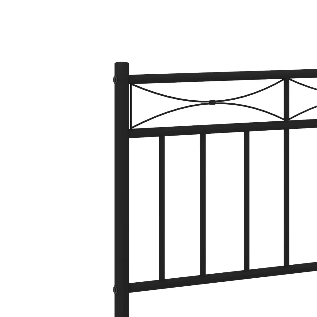 Letto singolo | Letto per adulti | Giroletto con Testiera in Metallo Nero 80x200 cm - Image 8