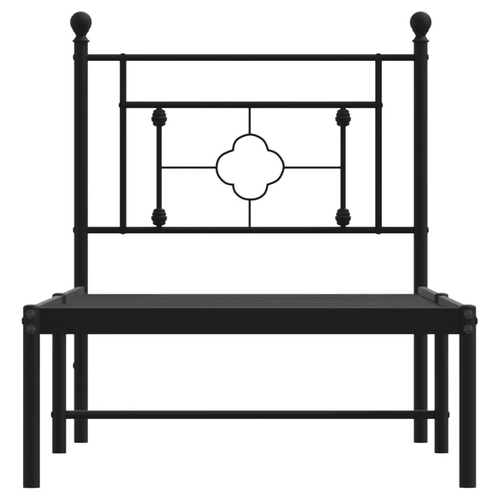 Letto singolo | Letto per adulti | Giroletto con Testiera in Metallo Nero 80x200 cm - Image 5