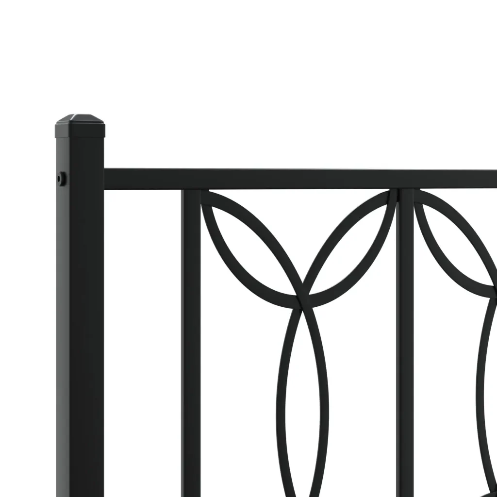 Letto singolo | Letto per adulti | Giroletto con Testiera in Metallo Nero 80x200 cm - Image 7