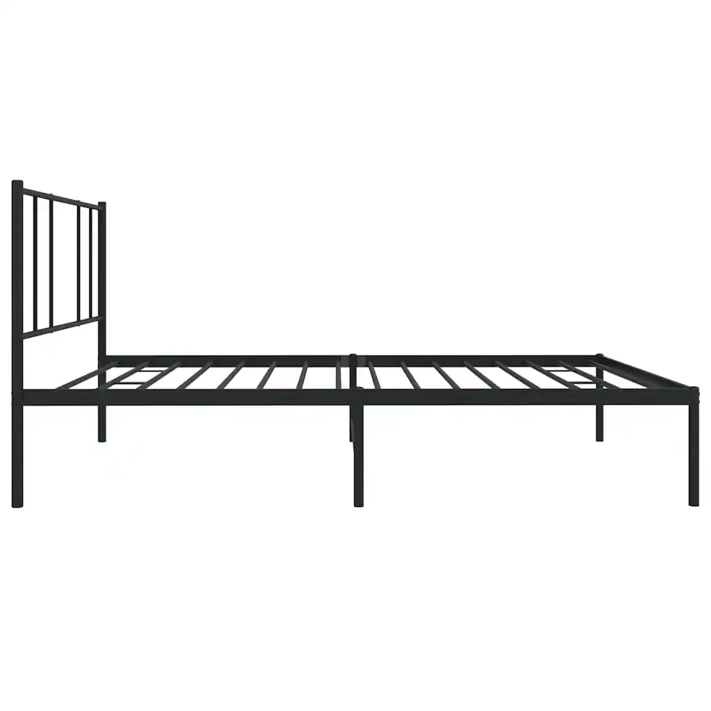 Letto singolo | Letto per adulti | Giroletto con Testiera in Metallo Nero 90x190 cm - Image 7