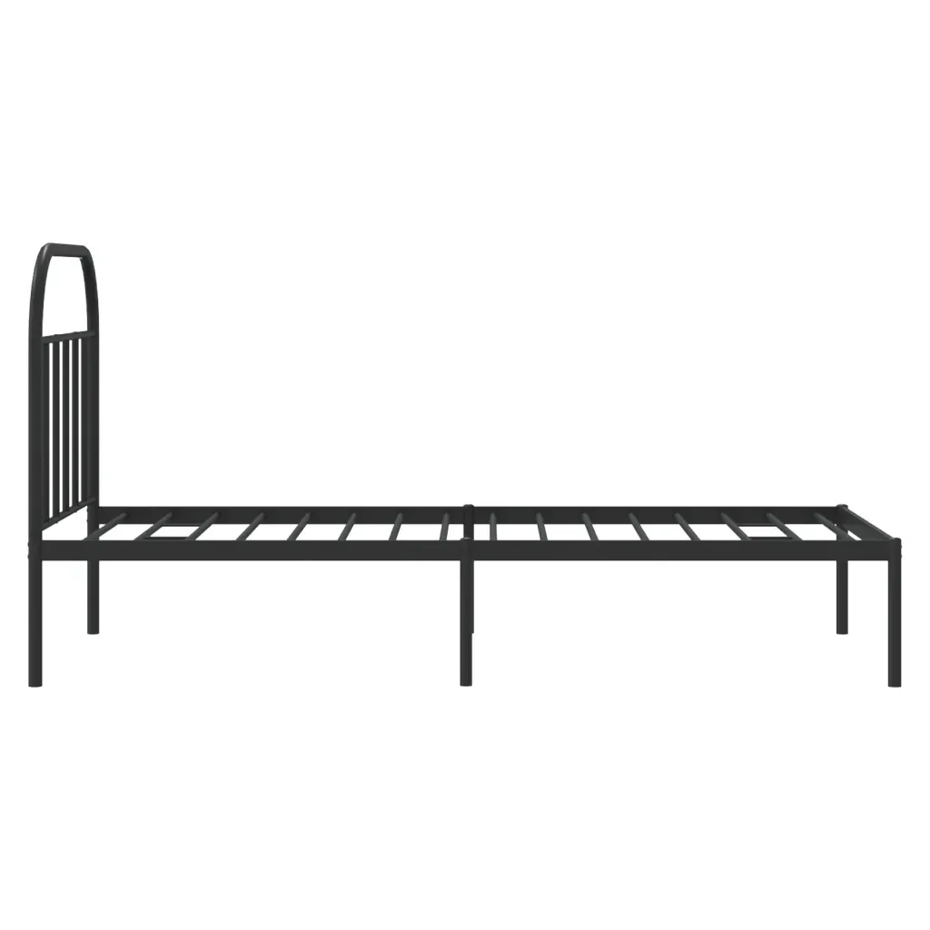Letto singolo | Letto per adulti | Giroletto con Testiera in Metallo Nero 90x190 cm - Image 7