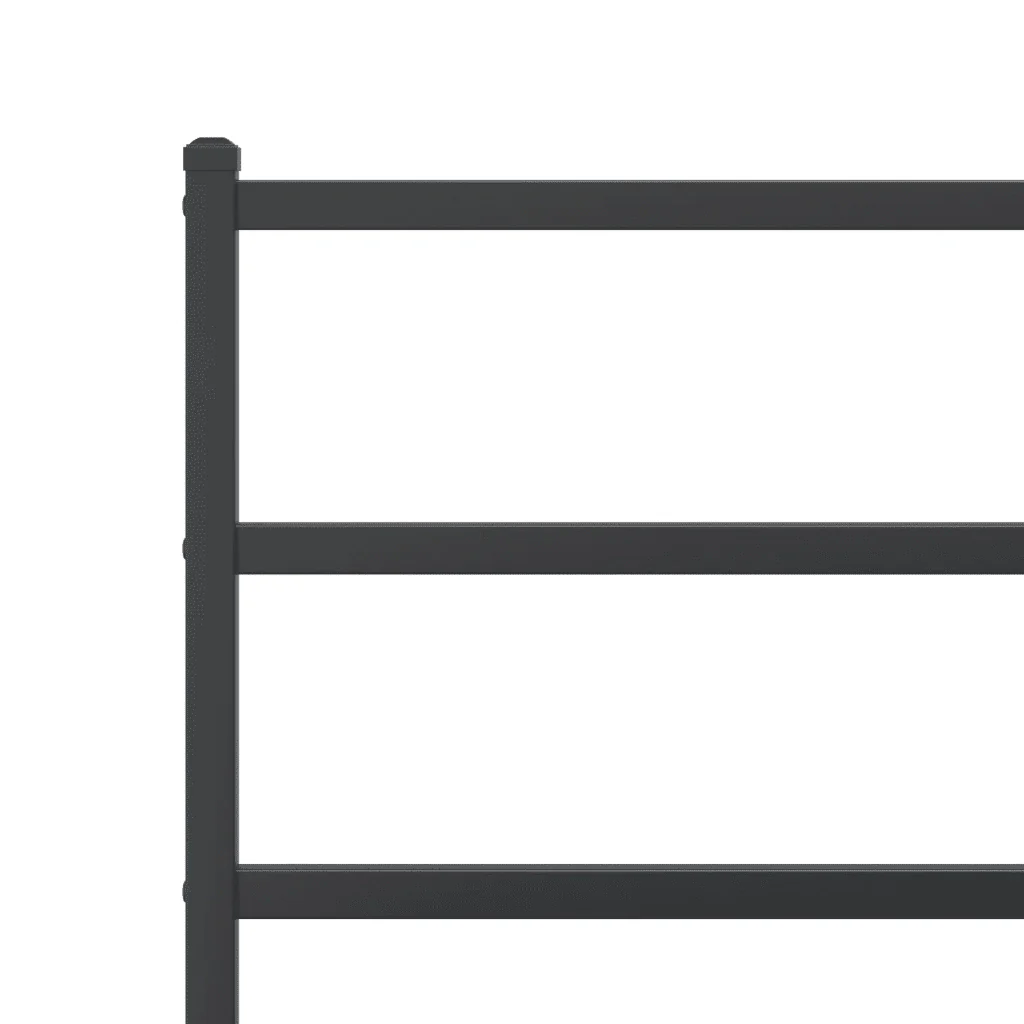 Letto singolo | Letto per adulti | Giroletto con Testiera in Metallo Nero 90x190 cm - Image 8