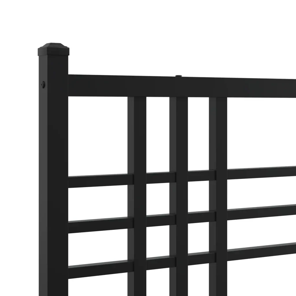 Letto singolo | Letto per adulti | Giroletto con Testiera in Metallo Nero 90x190 cm - Image 7