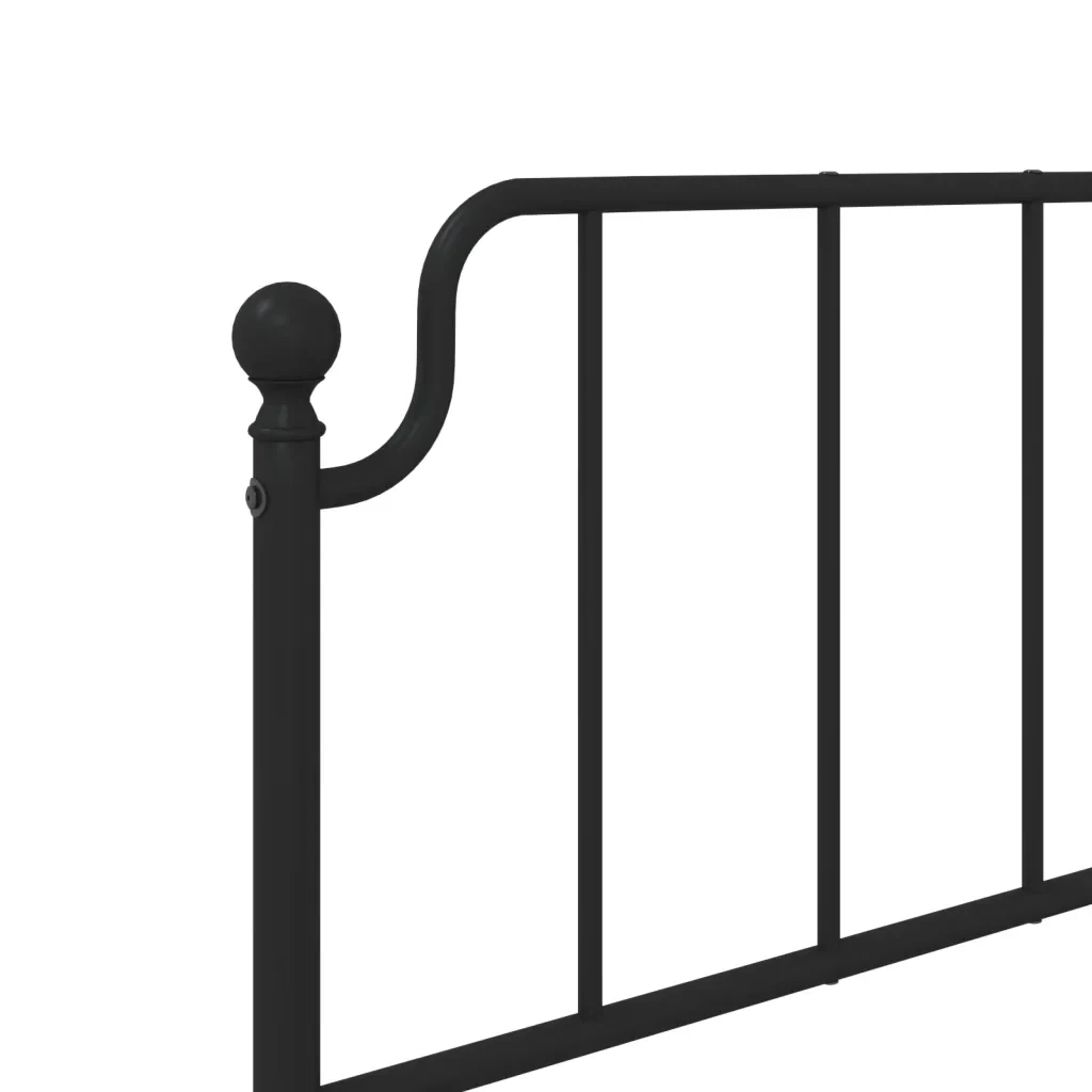 Letto singolo | Letto per adulti | Giroletto con Testiera in Metallo Nero 90x200 cm - Image 8