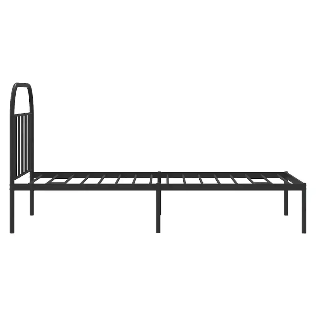 Letto singolo | Letto per adulti | Giroletto con Testiera in Metallo Nero 90x200 cm - Image 7