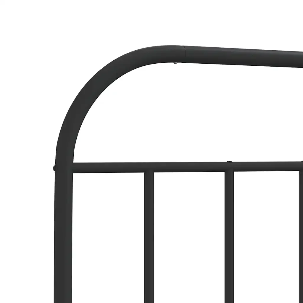 Letto singolo | Letto per adulti | Giroletto con Testiera in Metallo Nero 90x200 cm - Image 9