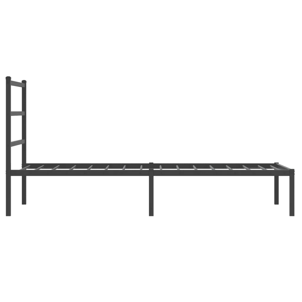 Letto singolo | Letto per adulti | Giroletto con Testiera in Metallo Nero 90x200 cm - Image 6