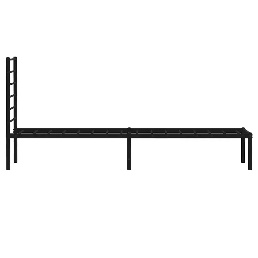 Letto singolo | Letto per adulti | Giroletto con Testiera in Metallo Nero 90x200 cm - Image 7