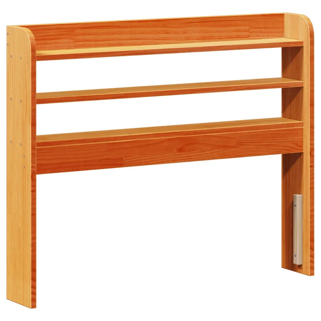 Letto singolo | Letto per adulti | Giroletto con Testiera Marrone Cera 100x200 cm Massello Pino - Image 6