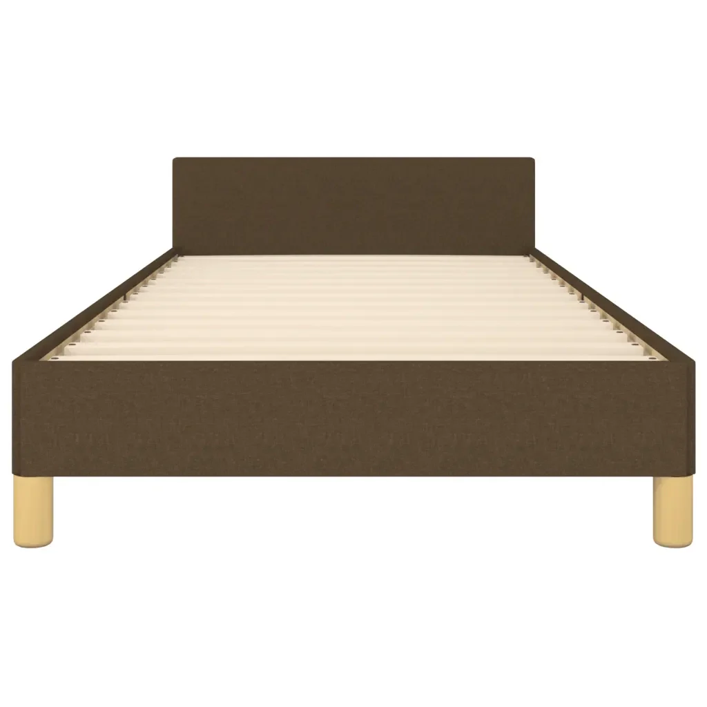 Letto singolo | Letto per adulti | Giroletto con Testiera Marrone Scuro 80x200 cm in Tessuto - Image 6