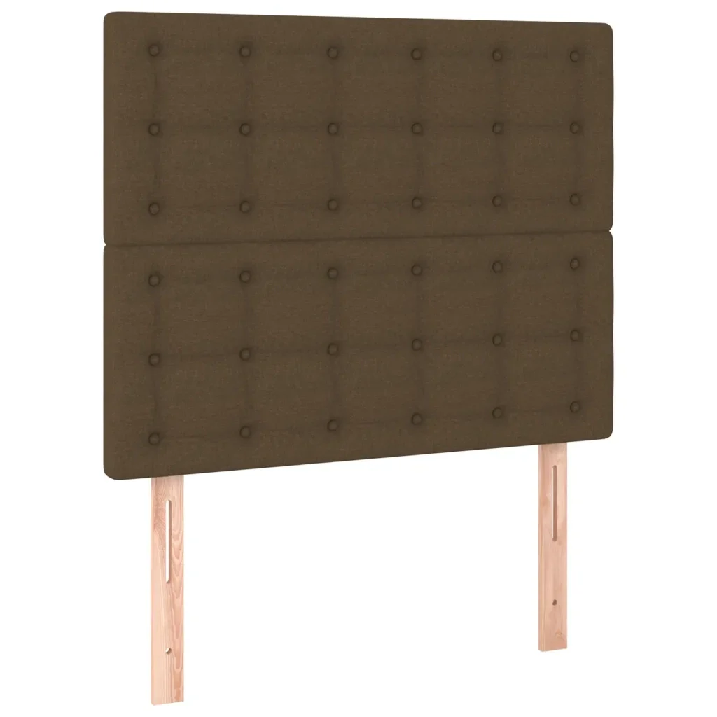 Letto singolo | Letto per adulti | Giroletto con Testiera Marrone Scuro 90x190 cm in Tessuto - Image 9