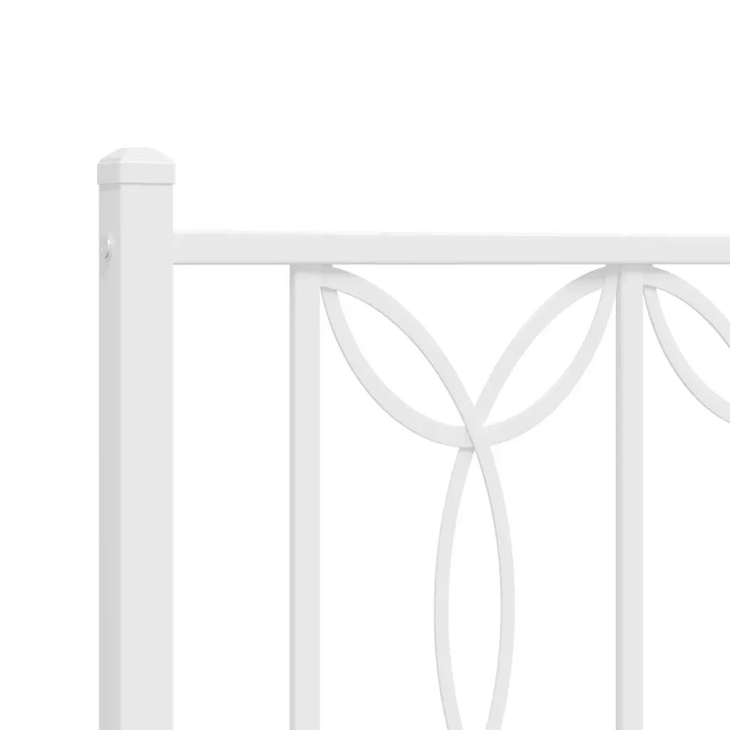 Letto singolo | Letto per adulti | Giroletto con Testiera Metallo Bianco 100x190 cm - Image 7