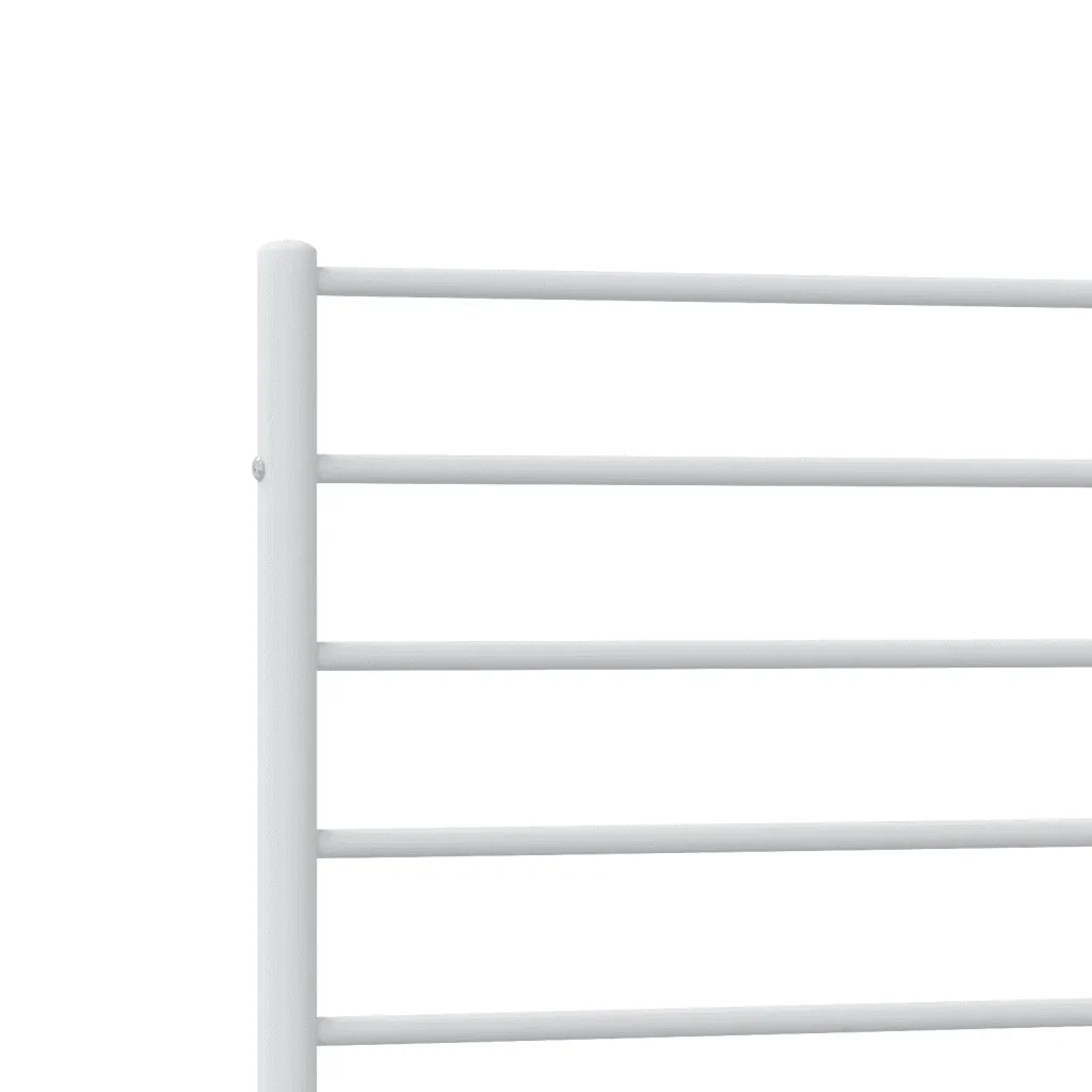 Letto singolo | Letto per adulti | Giroletto con Testiera Metallo Bianco 107x203 cm - Image 9