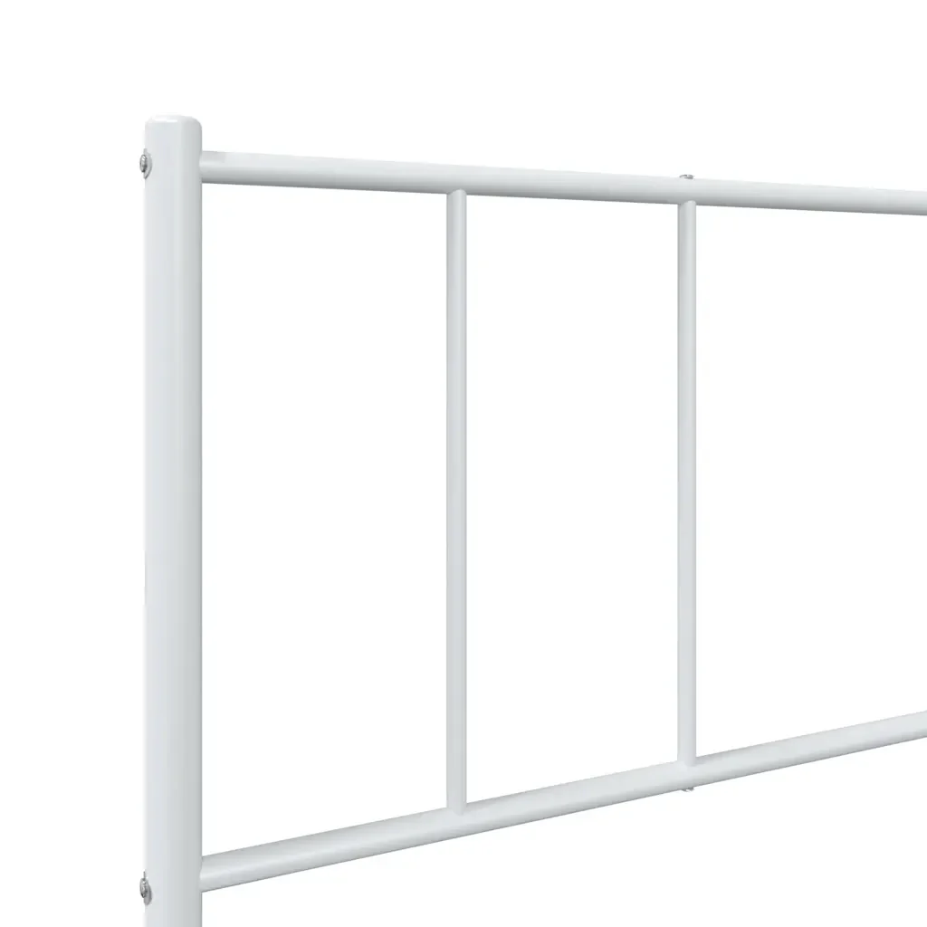 Letto singolo | Letto per adulti | Giroletto con Testiera Metallo Bianco 107x203 cm - Image 9