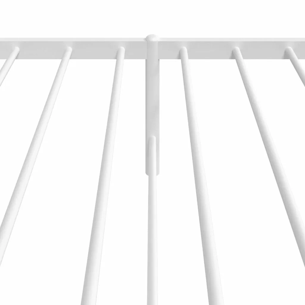 Letto singolo | Letto per adulti | Giroletto con Testiera Metallo Bianco 80x200 cm - Image 8