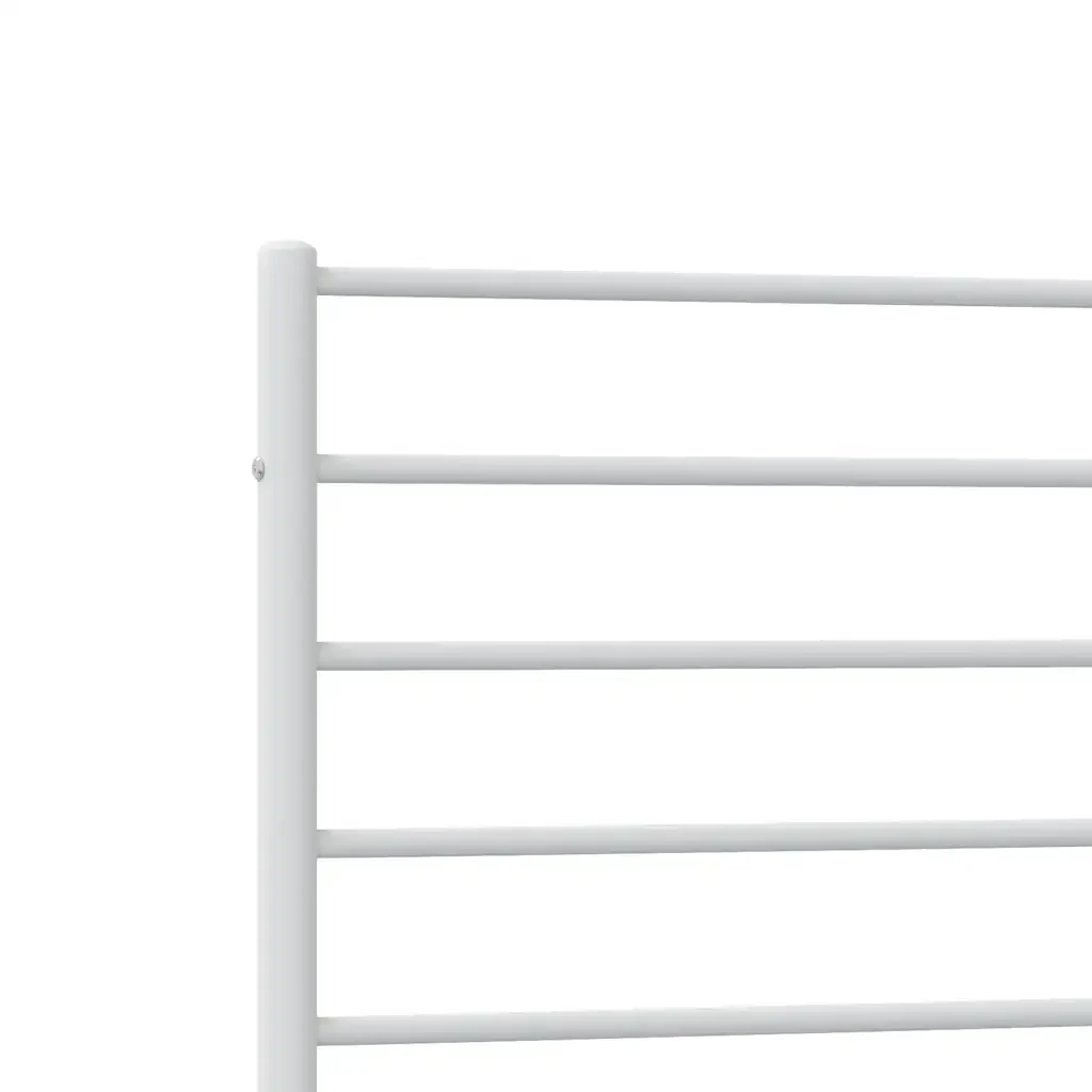 Letto singolo | Letto per adulti | Giroletto con Testiera Metallo Bianco 80x200 cm - Image 9