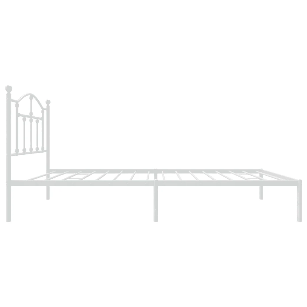 Letto singolo | Letto per adulti | Giroletto con Testiera Metallo Bianco 80x200 cm - Image 6