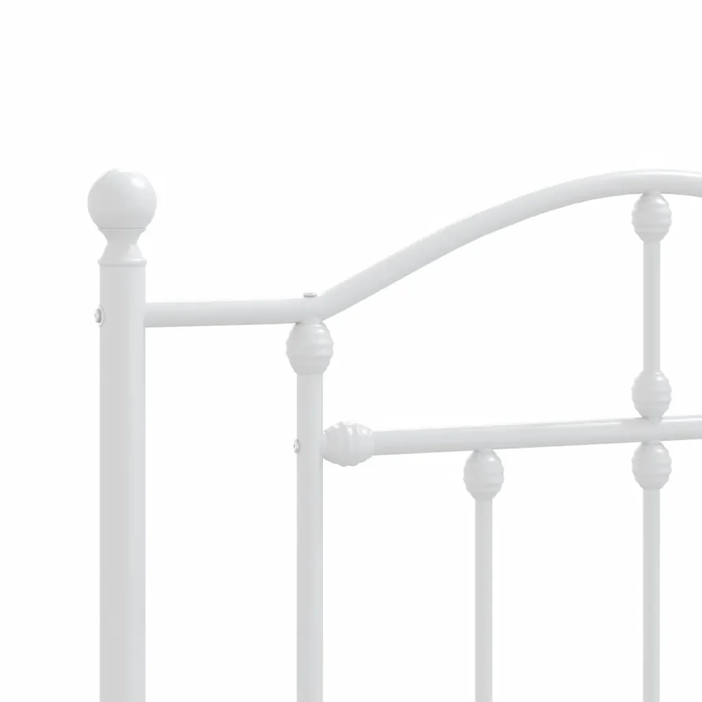 Letto singolo | Letto per adulti | Giroletto con Testiera Metallo Bianco 80x200 cm - Image 8
