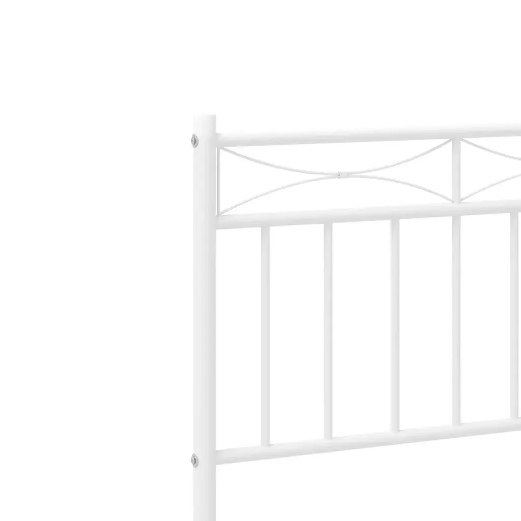Letto singolo | Letto per adulti | Giroletto con Testiera Metallo Bianco 80x200 cm - Image 8