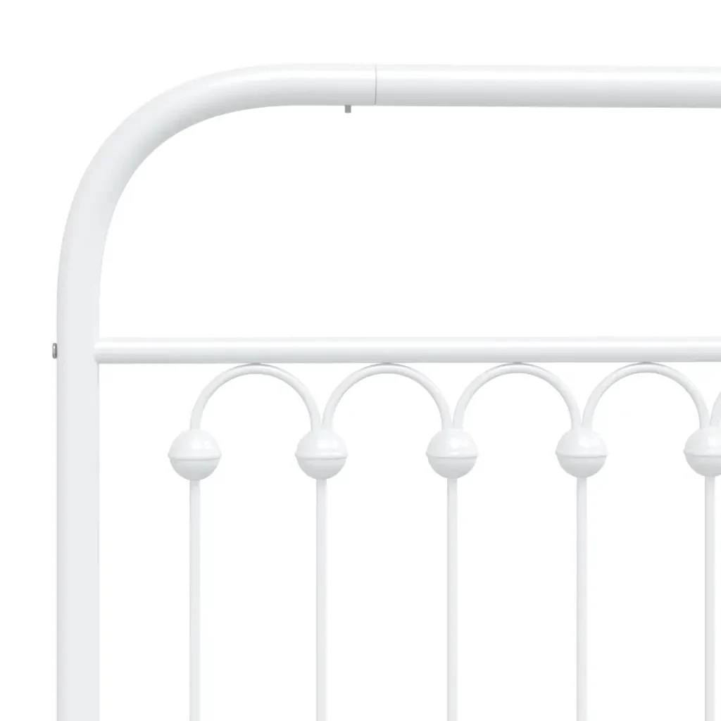 Letto singolo | Letto per adulti | Giroletto con Testiera Metallo Bianco 80x200 cm - Image 7