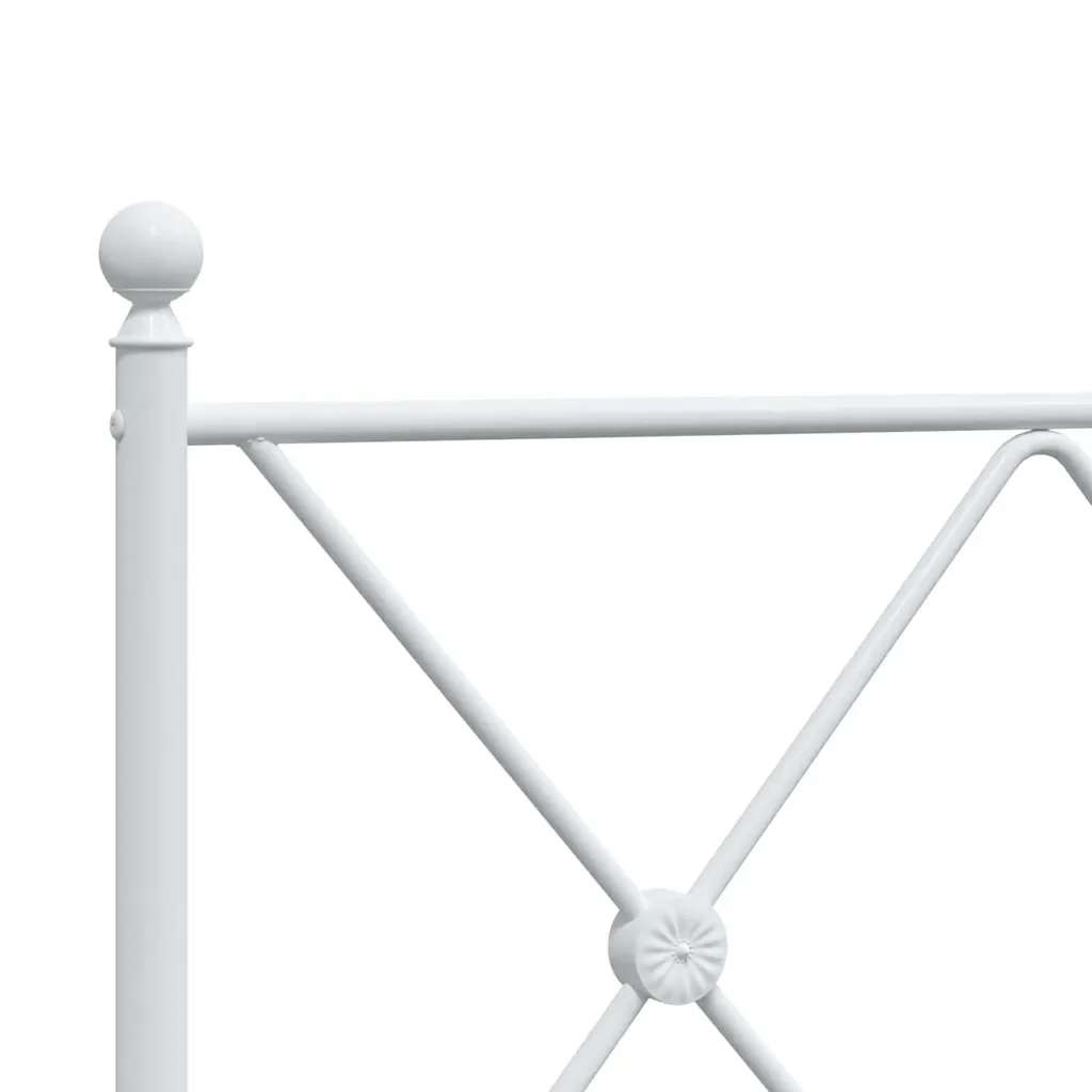 Letto singolo | Letto per adulti | Giroletto con Testiera Metallo Bianco 90x190 cm - Image 7