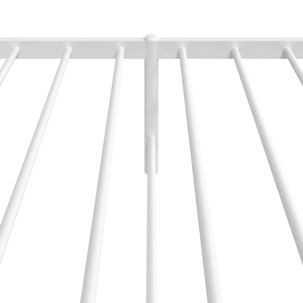 Letto singolo | Letto per adulti | Giroletto con Testiera Metallo Bianco 90x190 cm - Image 8