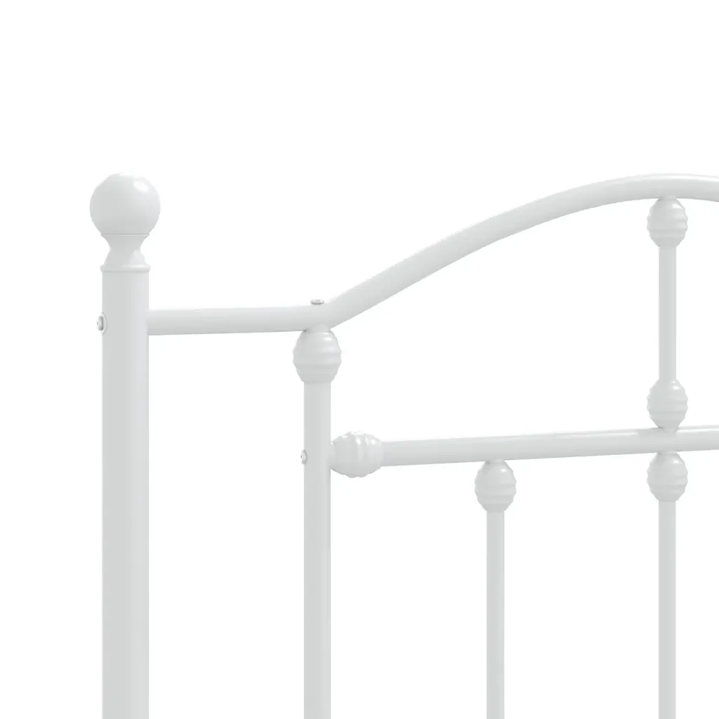 Letto singolo | Letto per adulti | Giroletto con Testiera Metallo Bianco 90x190 cm - Image 8