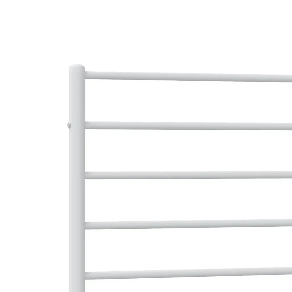 Letto singolo | Letto per adulti | Giroletto con Testiera Metallo Bianco 90x200 cm - Image 9