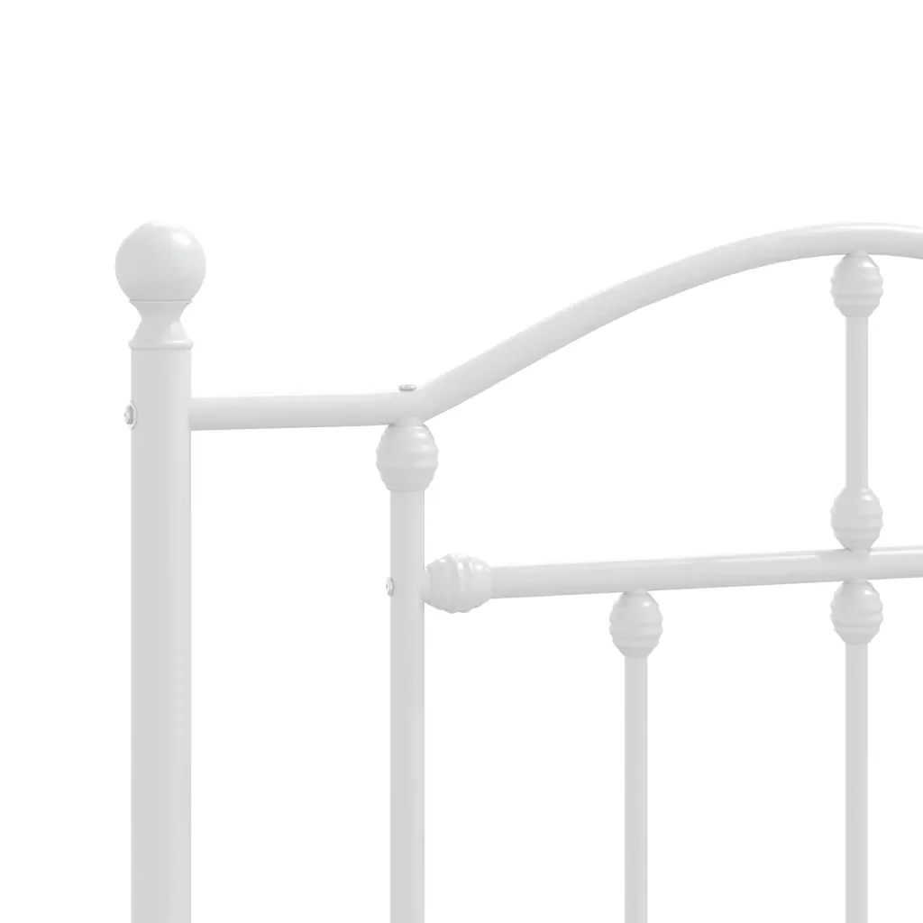 Letto singolo | Letto per adulti | Giroletto con Testiera Metallo Bianco 90x200 cm - Image 8