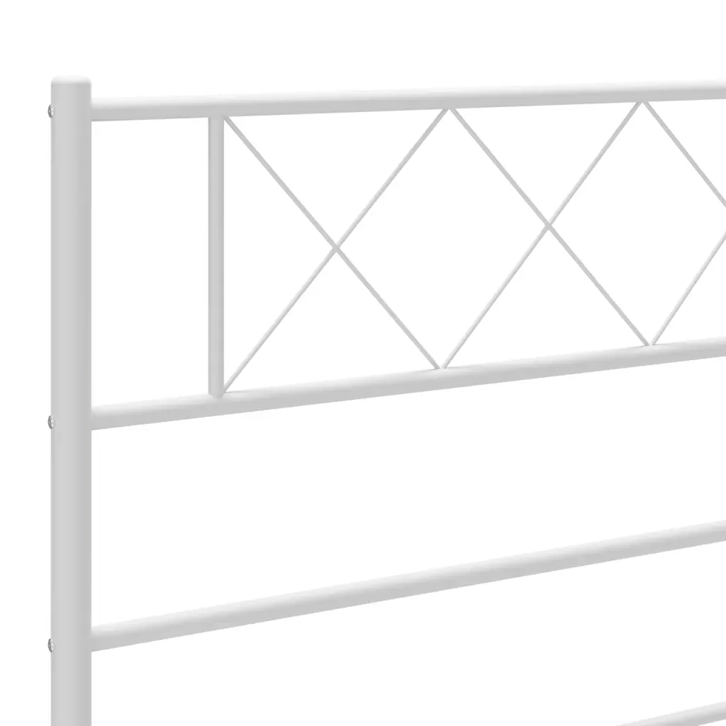 Letto singolo | Letto per adulti | Giroletto con Testiera Metallo Bianco 90x200 cm - Image 8