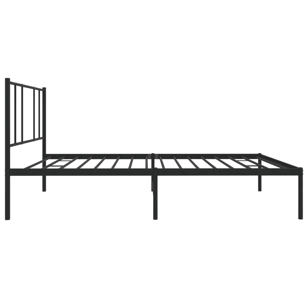 Letto singolo | Letto per adulti | Giroletto con Testiera Metallo Nero 100x200 cm - Image 7