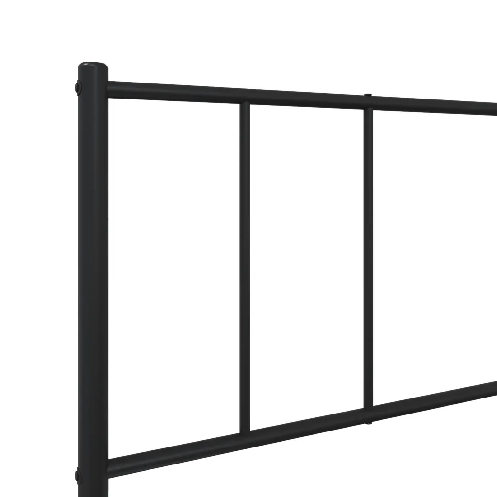 Letto singolo | Letto per adulti | Giroletto con Testiera Metallo Nero 100x200 cm - Image 9