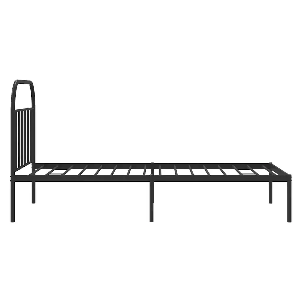 Letto singolo | Letto per adulti | Giroletto con Testiera Metallo Nero 100x200 cm - Image 7