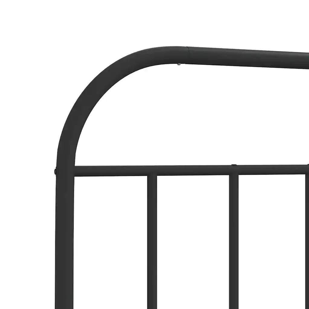 Letto singolo | Letto per adulti | Giroletto con Testiera Metallo Nero 100x200 cm - Image 9