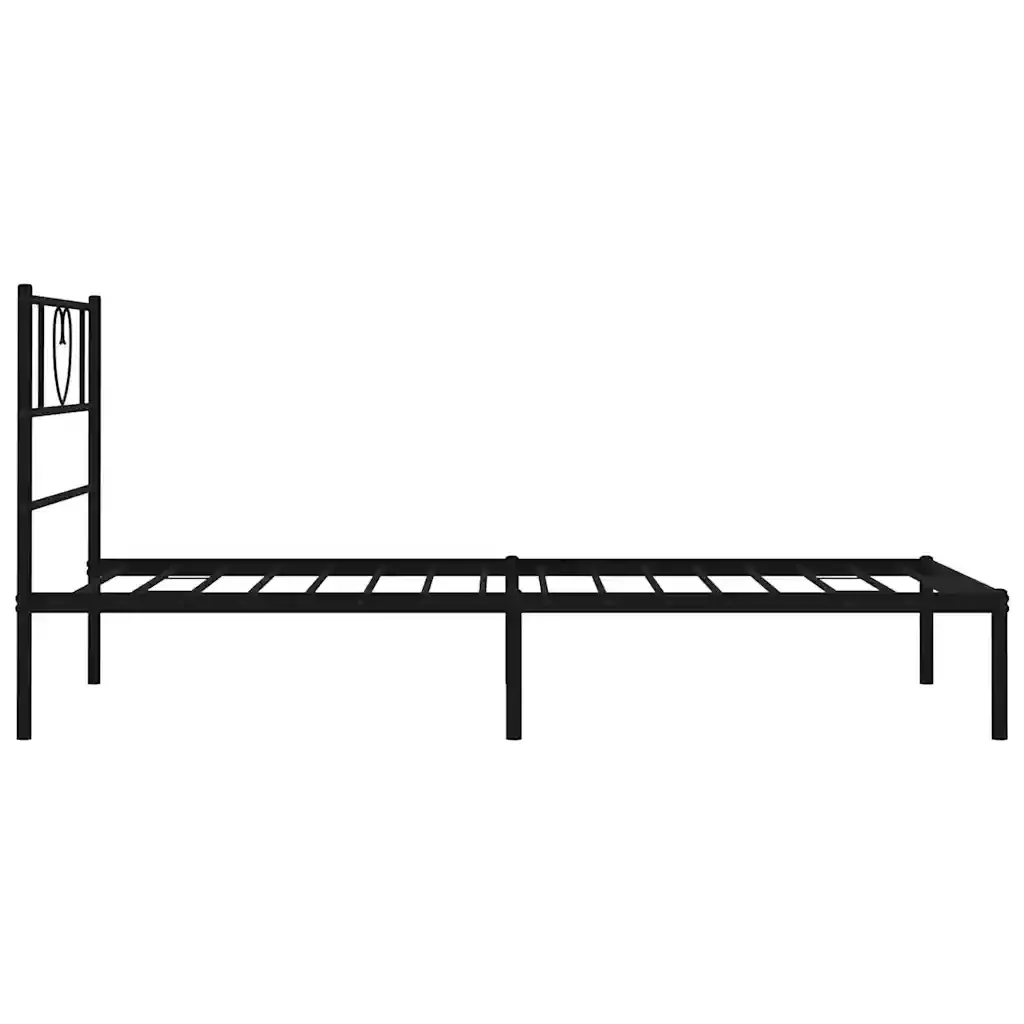 Letto singolo | Letto per adulti | Giroletto con Testiera Metallo Nero 100x200 cm - Image 7