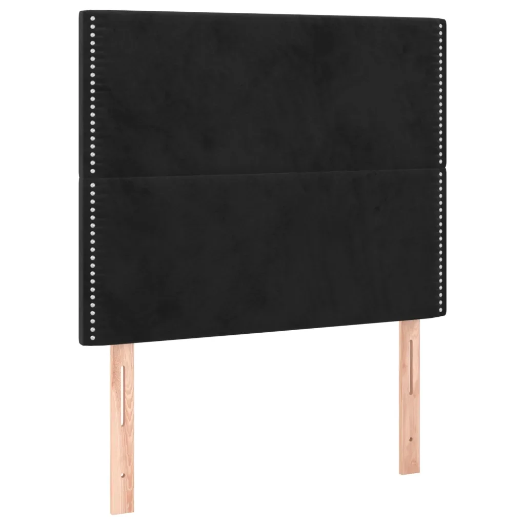 Letto singolo | Letto per adulti | Giroletto con Testiera Nero 90x200 cm in Velluto - Image 9