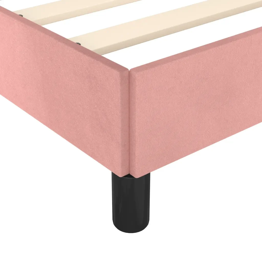Letto singolo | Letto per adulti | Giroletto con Testiera Rosa 100x200 cm in Velluto - Image 8