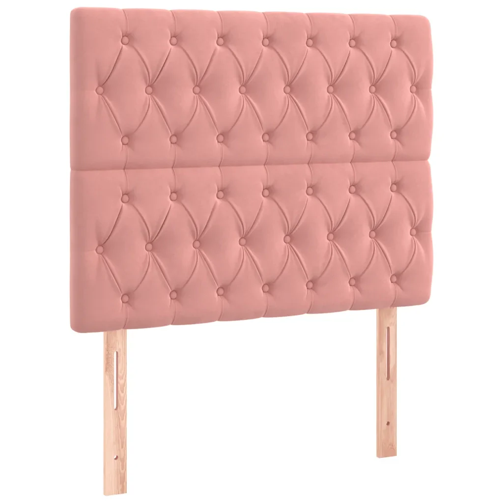 Letto singolo | Letto per adulti | Giroletto con Testiera Rosa 100x200 cm in Velluto - Image 8