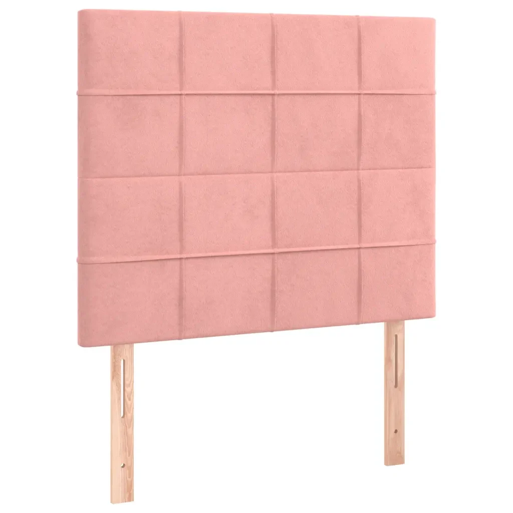 Letto singolo | Letto per adulti | Giroletto con Testiera Rosa 80x200 cm in Velluto - Image 9