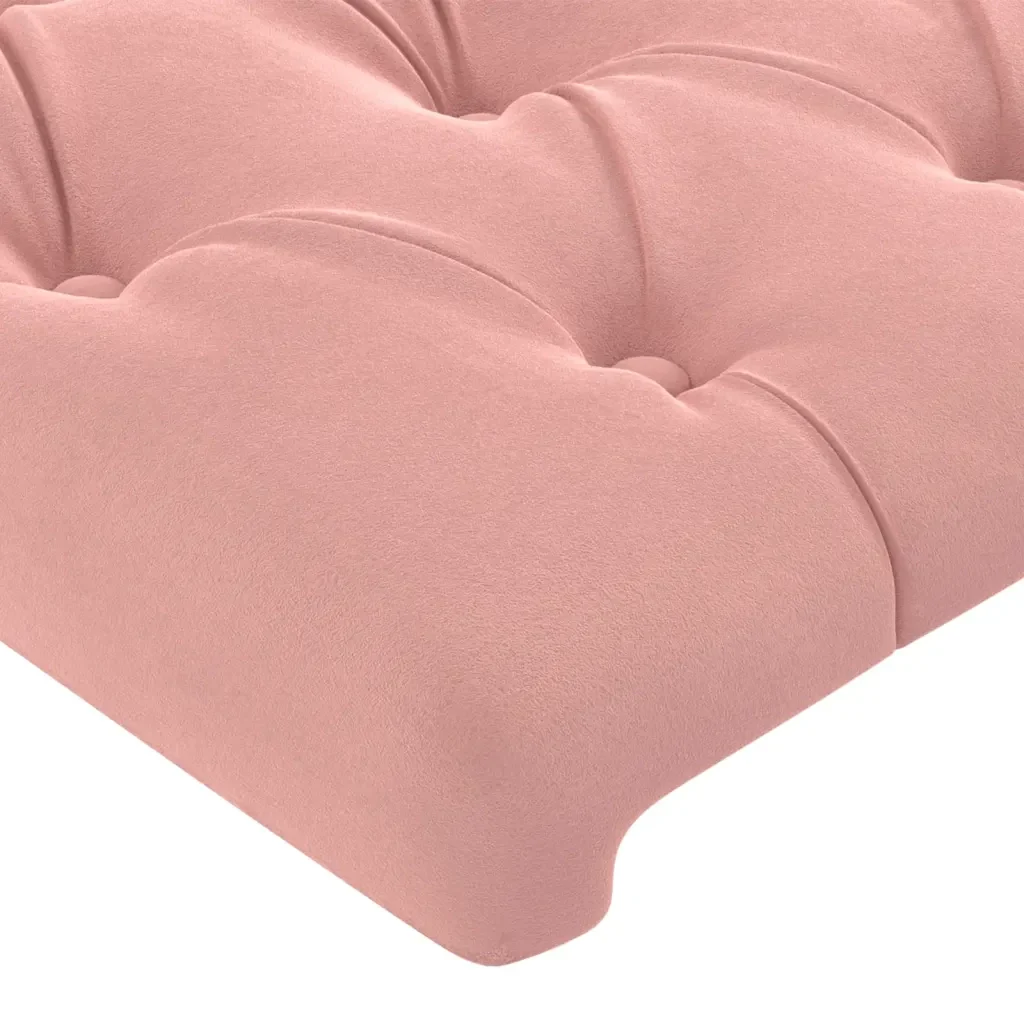 Letto singolo | Letto per adulti | Giroletto con Testiera Rosa 80x200 cm in Velluto - Image 10