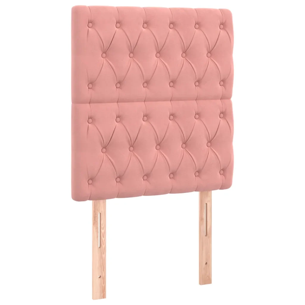Letto singolo | Letto per adulti | Giroletto con Testiera Rosa 80x200 cm in Velluto - Image 8