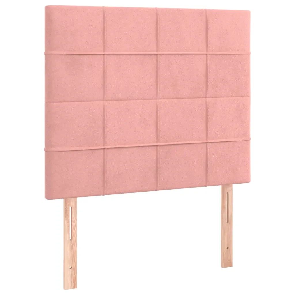 Letto singolo | Letto per adulti | Giroletto con Testiera Rosa 90x190 cm in Velluto - Image 8