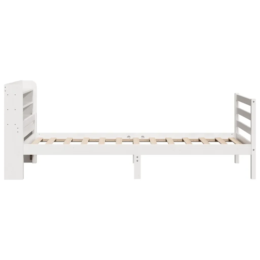 Letto singolo | Letto per adulti | Giroletto con Testiera senza Materasso Bianco 100x200 cm - Image 7