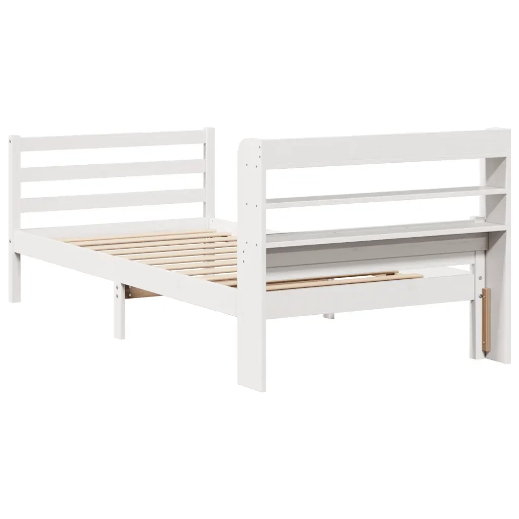 Letto singolo | Letto per adulti | Giroletto con Testiera senza Materasso Bianco 100x200 cm - Image 8