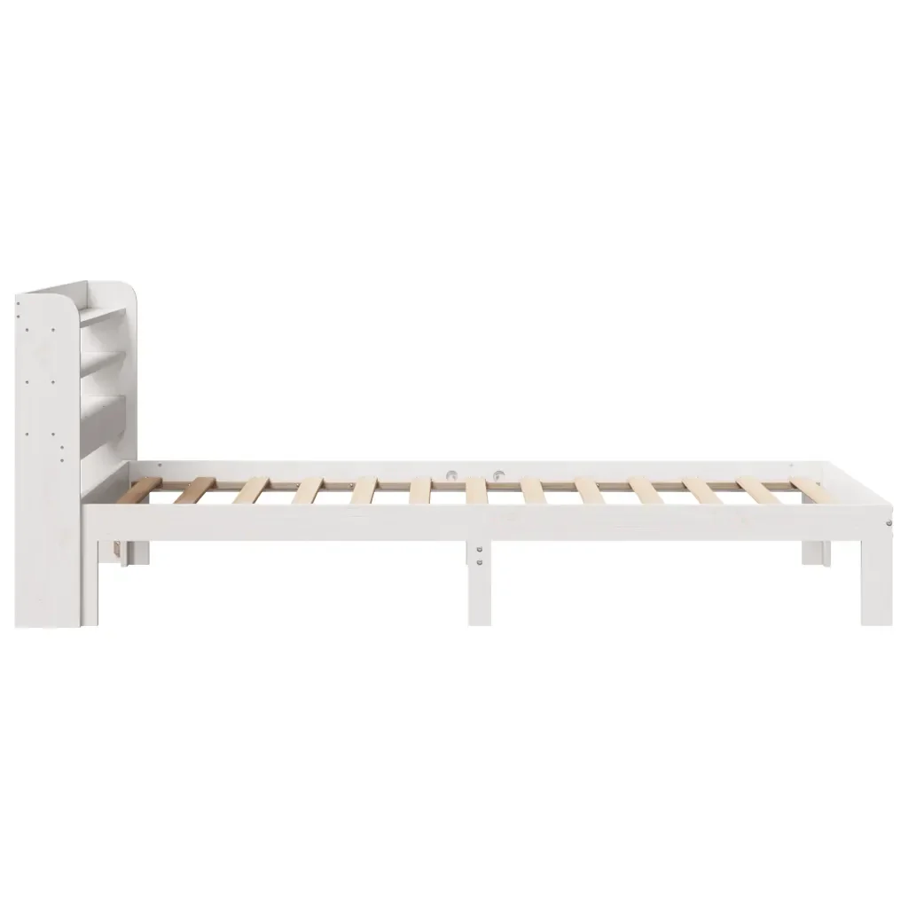Letto singolo | Letto per adulti | Giroletto con Testiera senza Materasso Bianco 100x200 cm - Image 5
